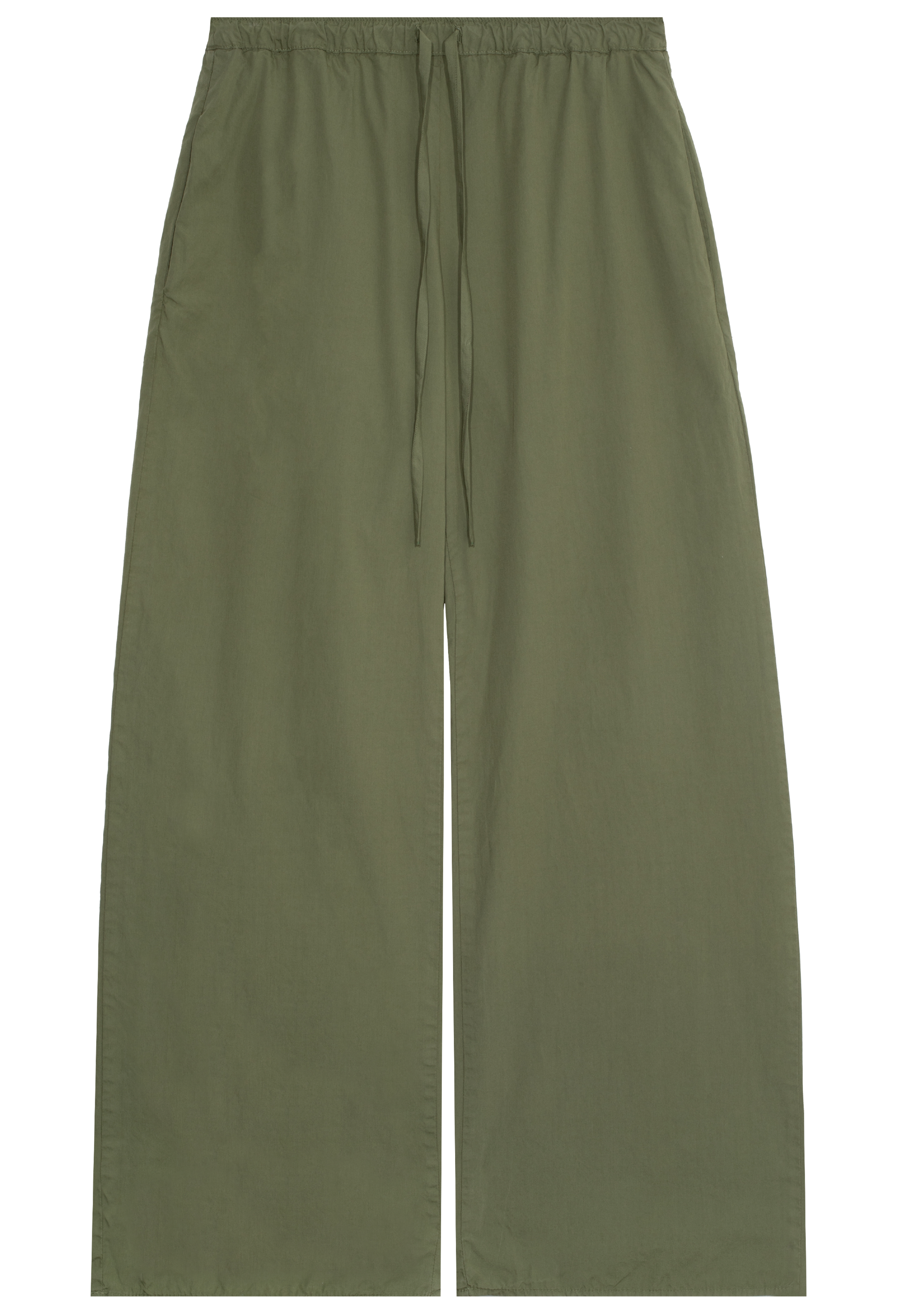 Green wide-leg pants on a white background