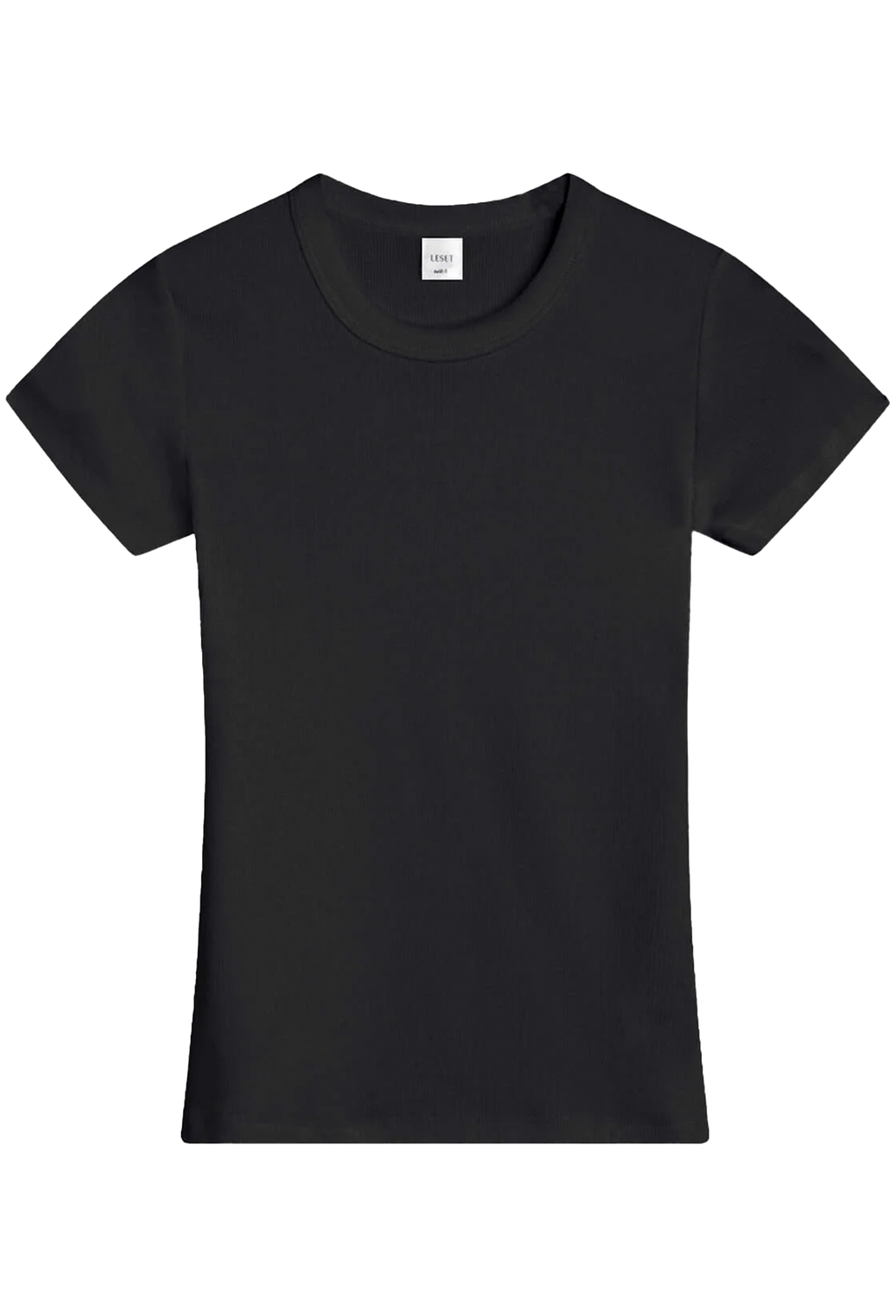 Black t-shirt on a white background