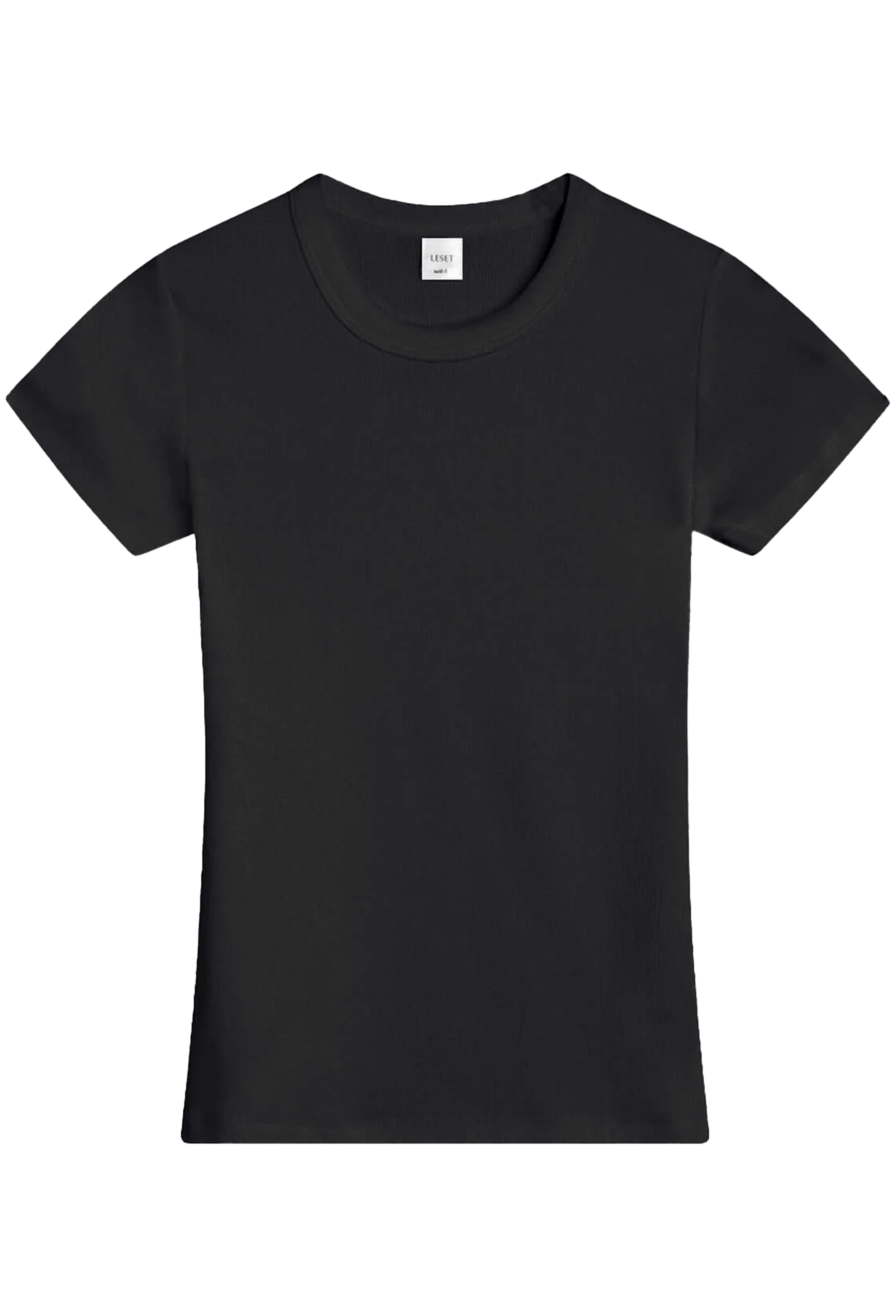 Black t-shirt on a white background