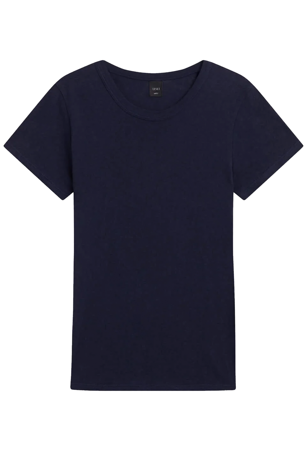 Navy blue t-shirt on a white background