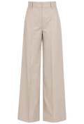 Beige wide-leg pants on a white background