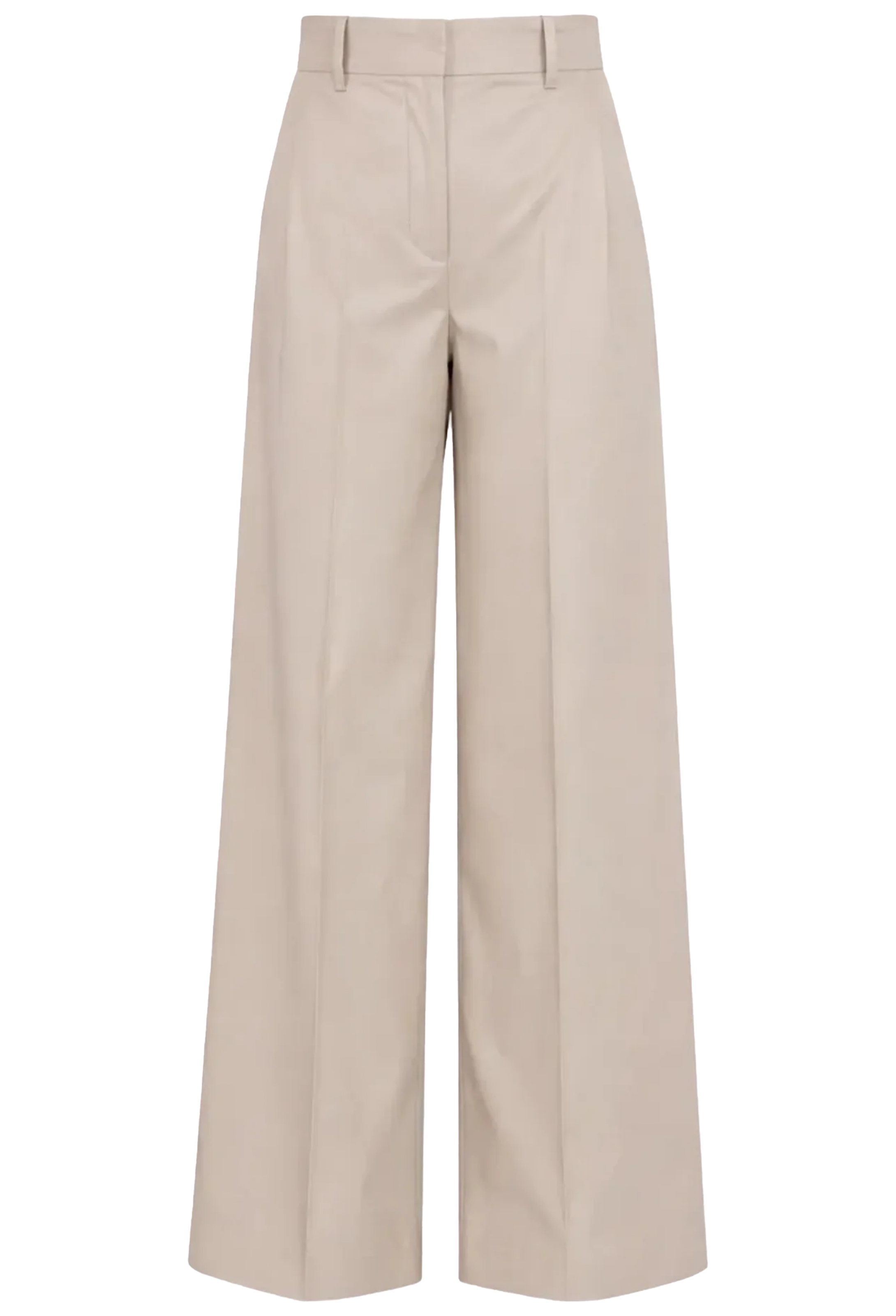 Beige wide-leg pants on a white background
