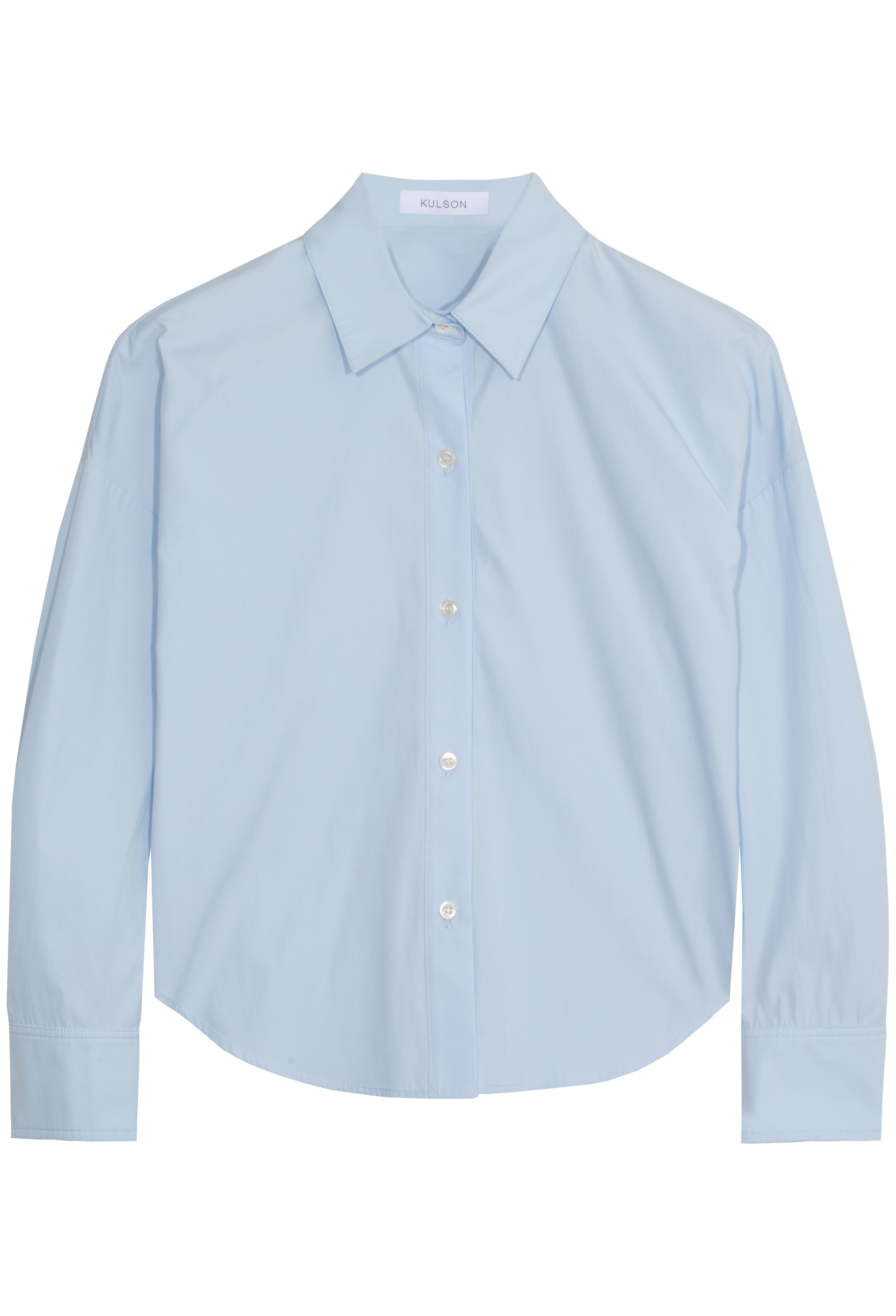 Light blue dress shirt on a white background
