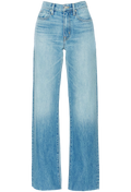 Light blue jeans on a white background
