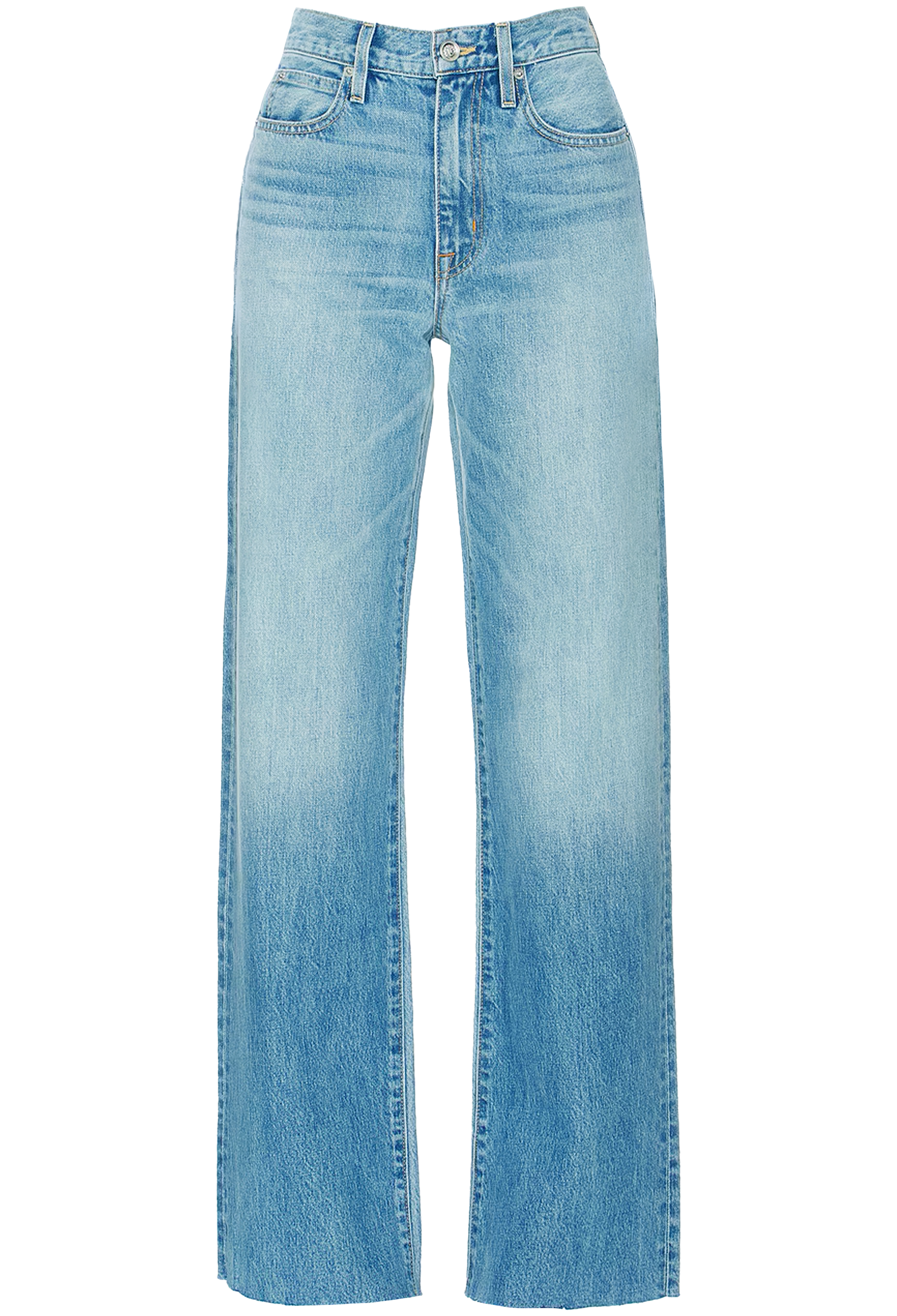 Light blue jeans on a white background