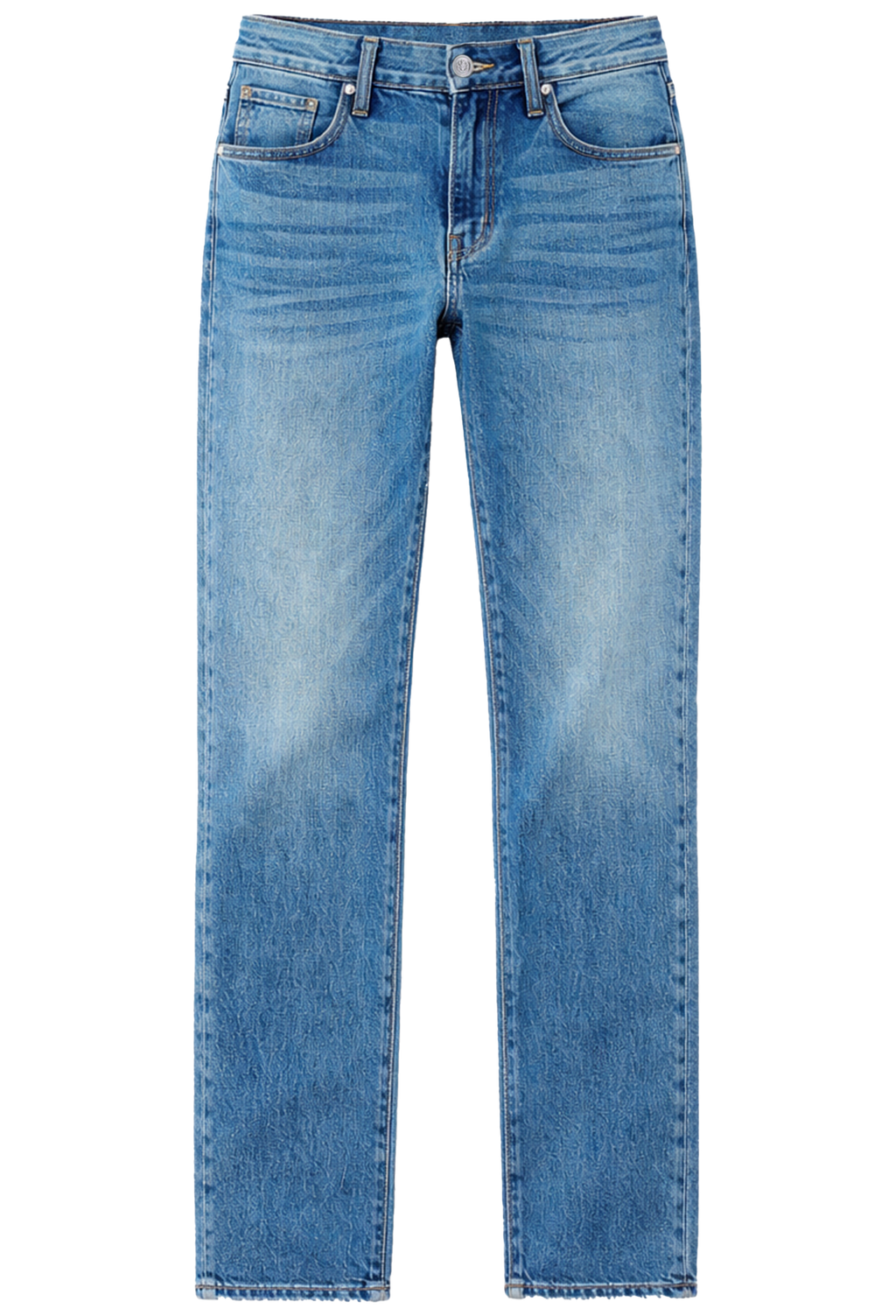 Blue jeans on a white background