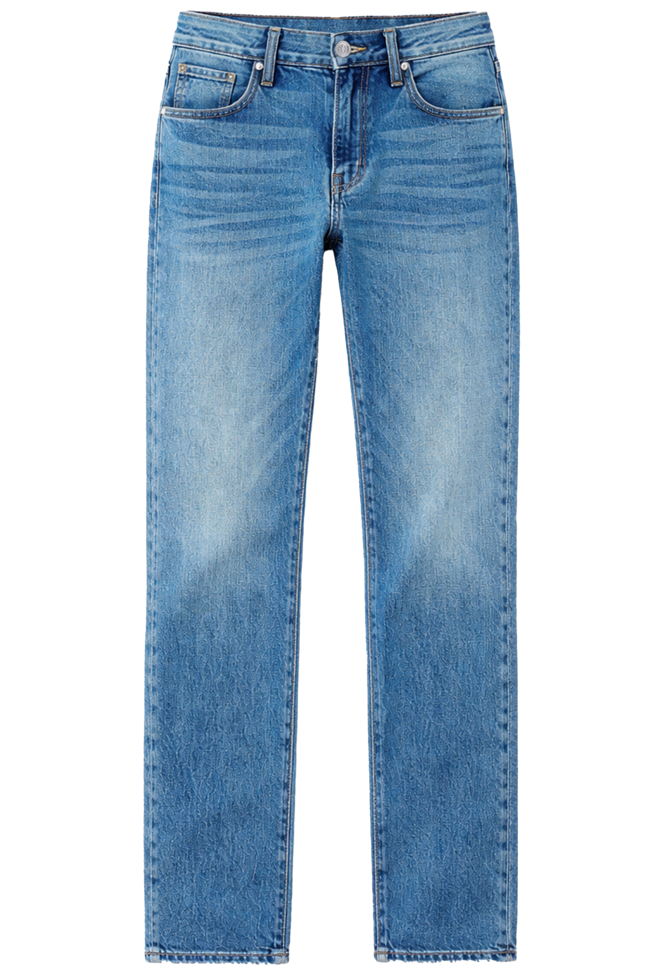 Blue jeans on a white background