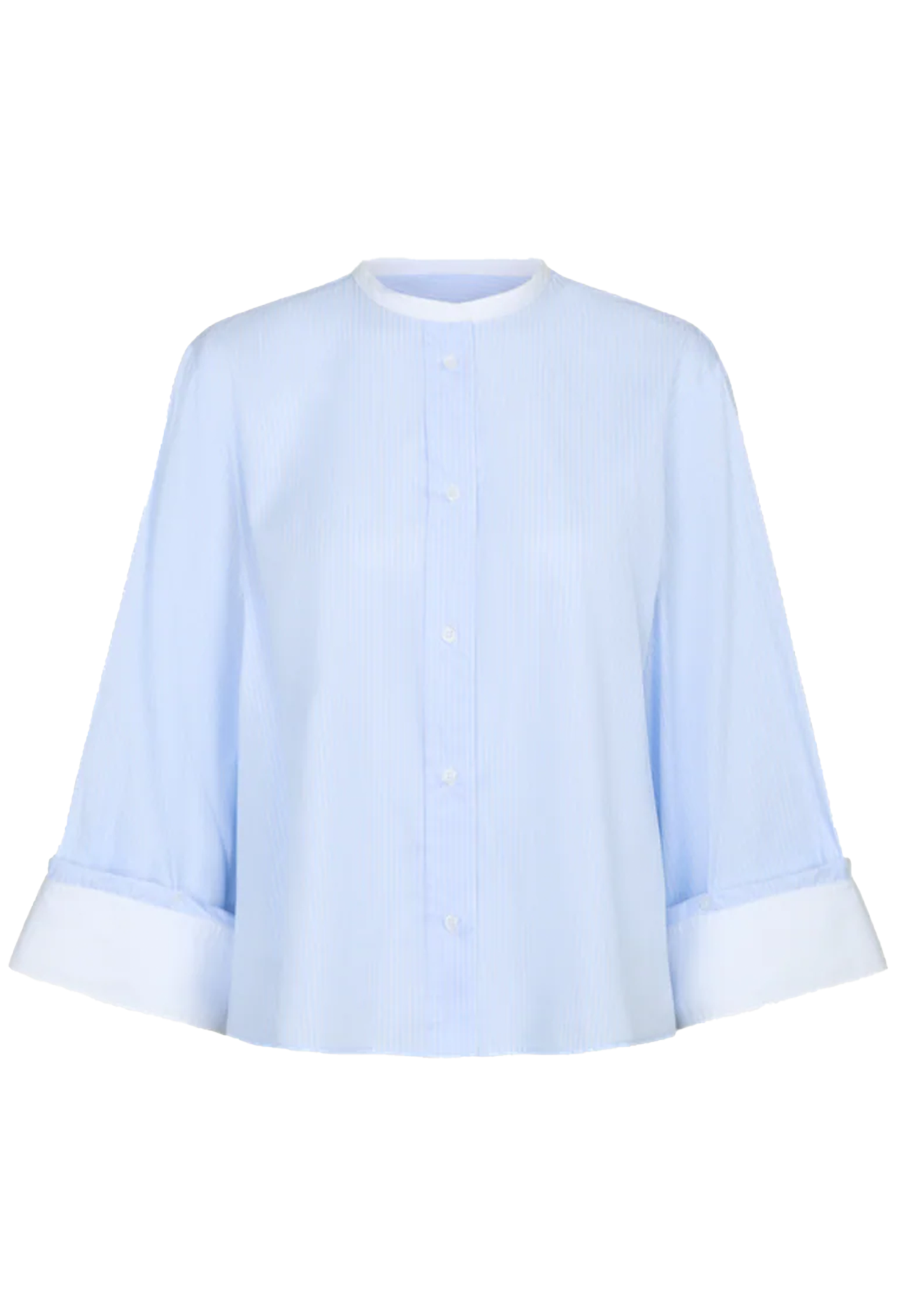 Light blue striped blouse on a white background