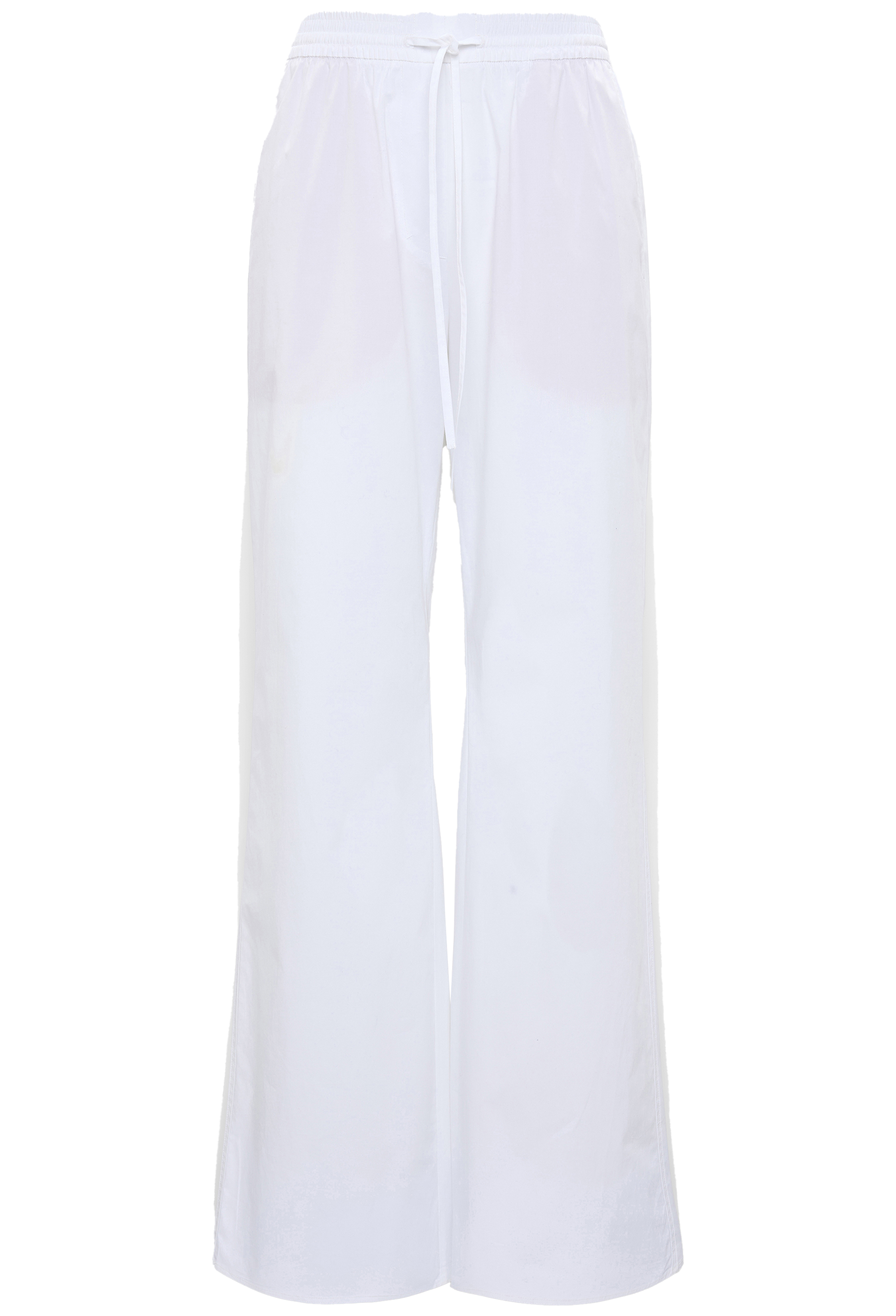 White wide-leg pants on a white background