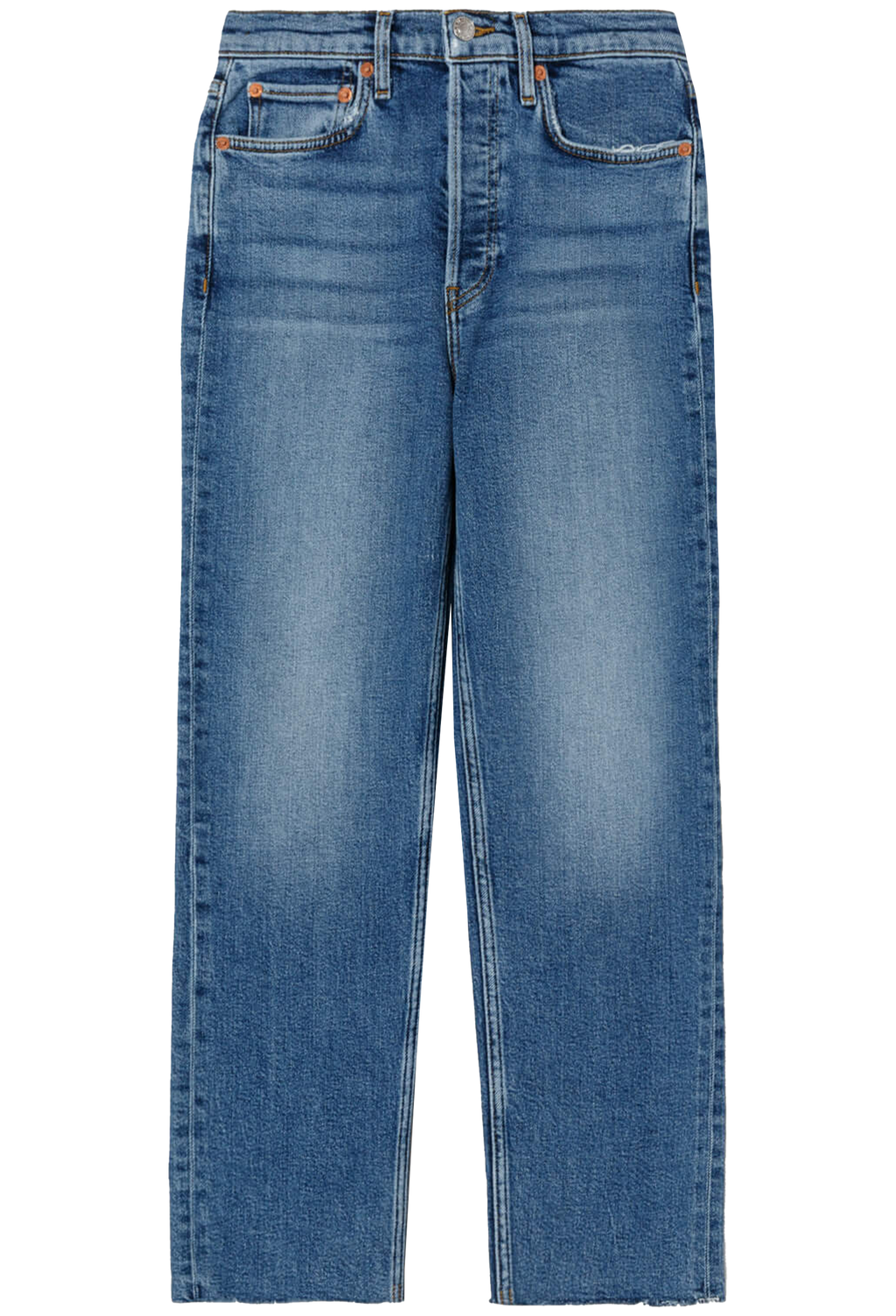 Blue jeans on a white background