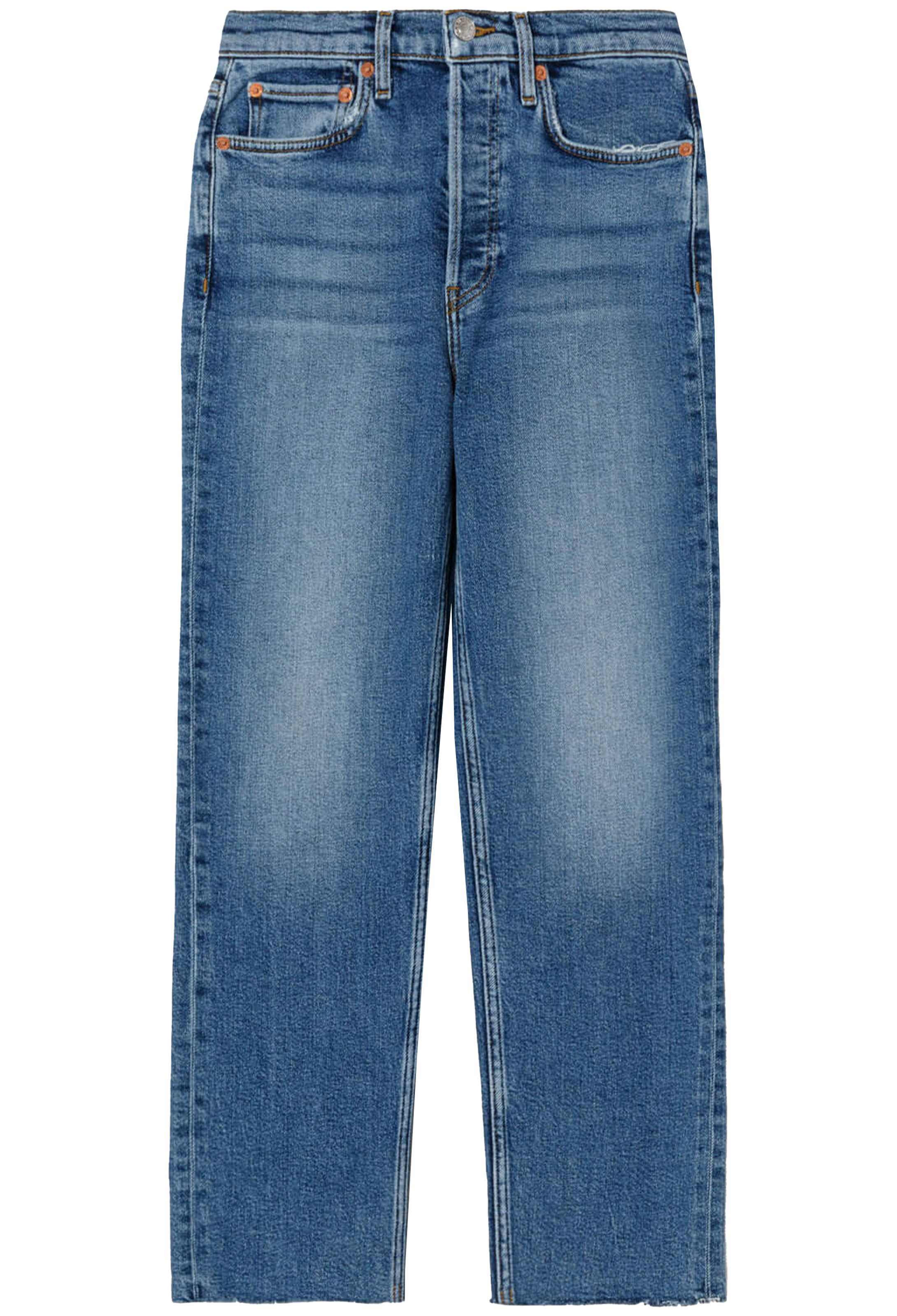 Blue jeans on a white background