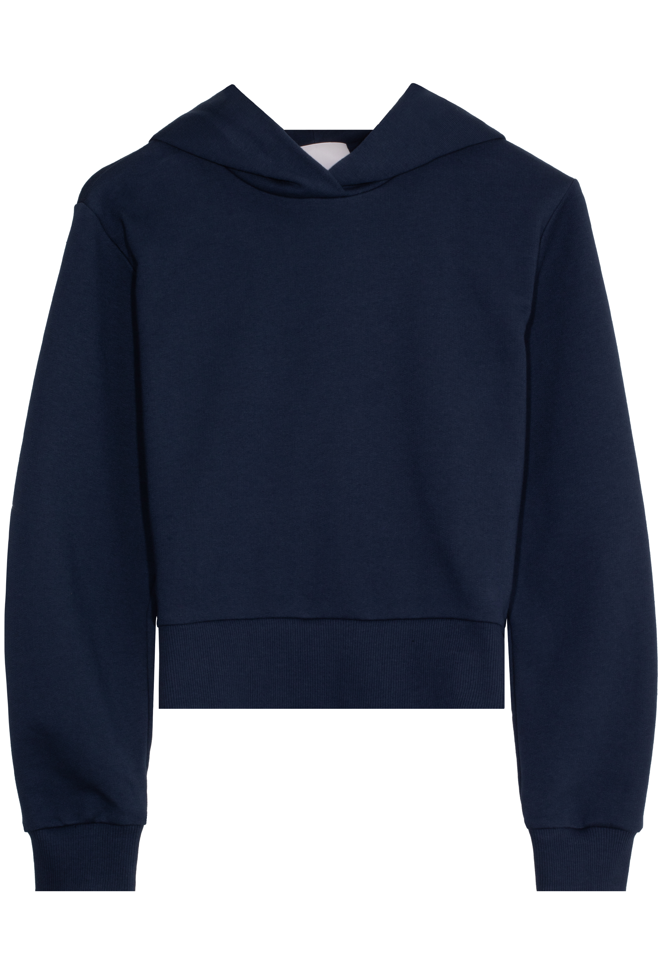 Navy blue hoodie on a white background