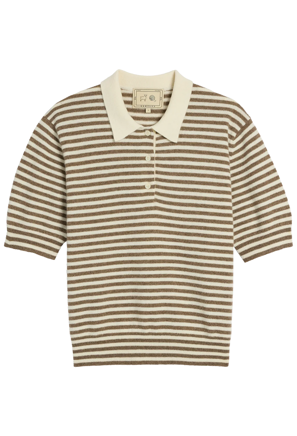 Striped shirt with a collar on a white background