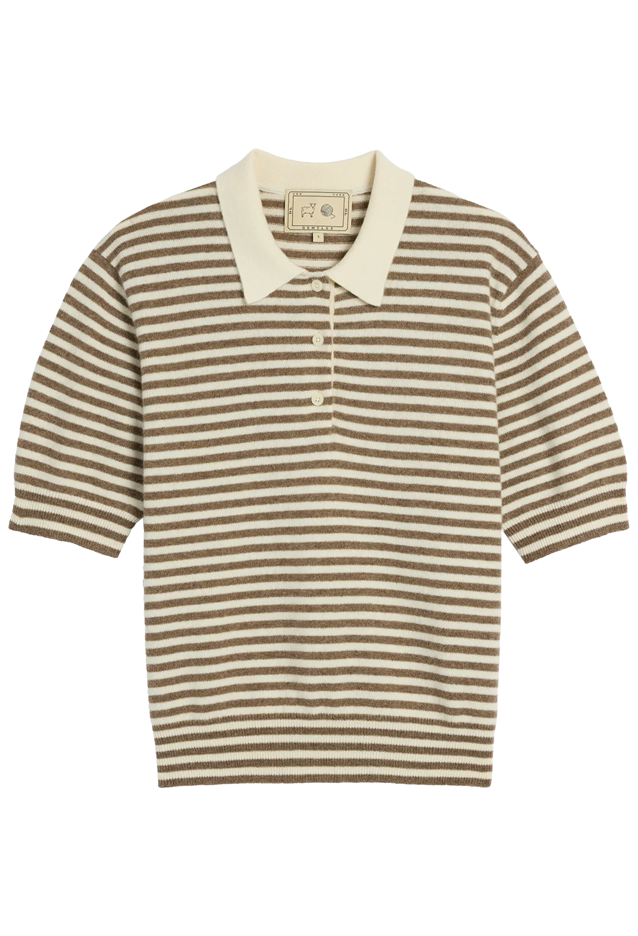 Striped shirt with a collar on a white background