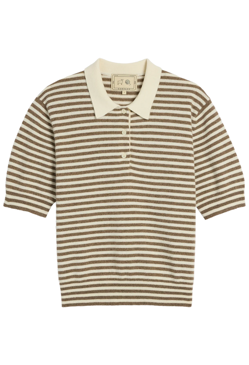 Striped shirt with a collar on a white background