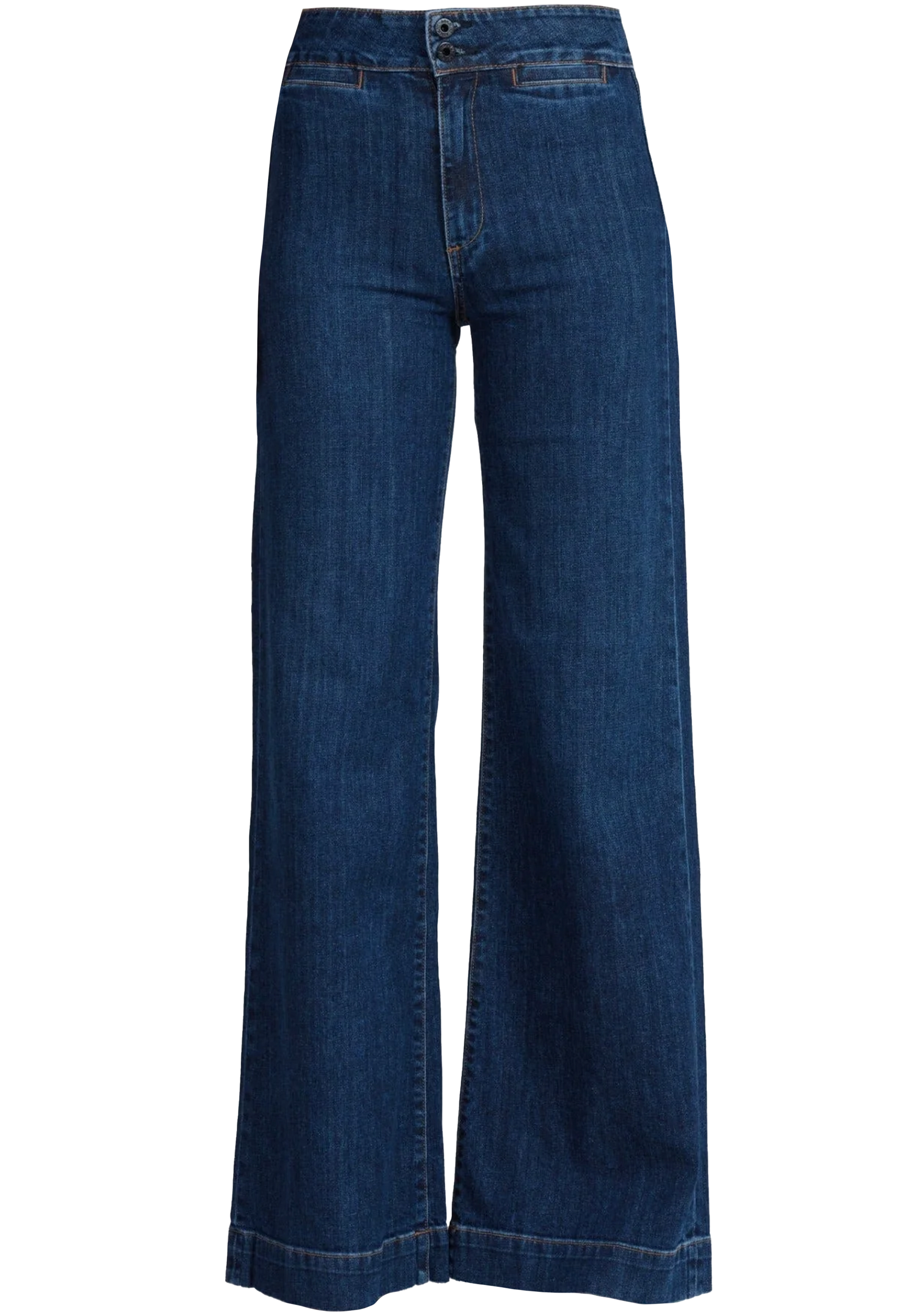 wide leg dark jeans on a white background