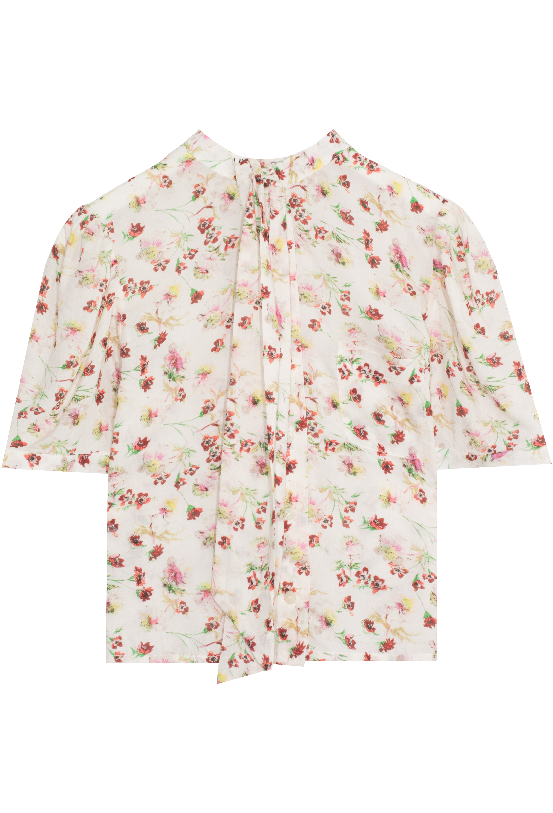 Floral blouse on a white background