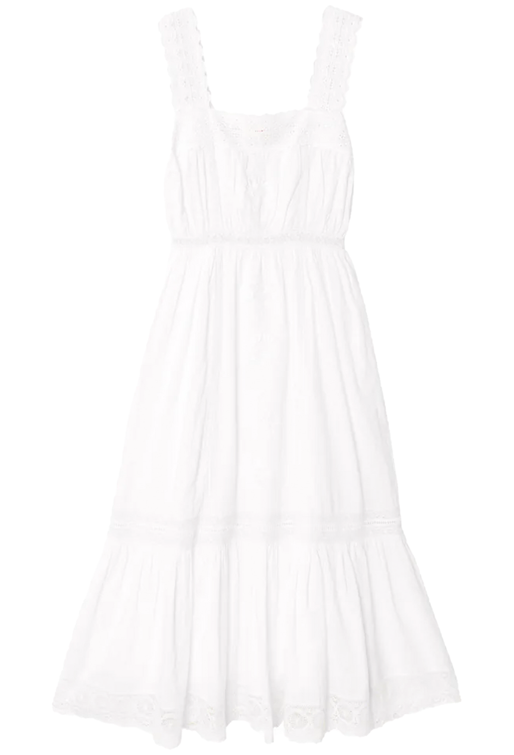 White sleeveless dress on a white background