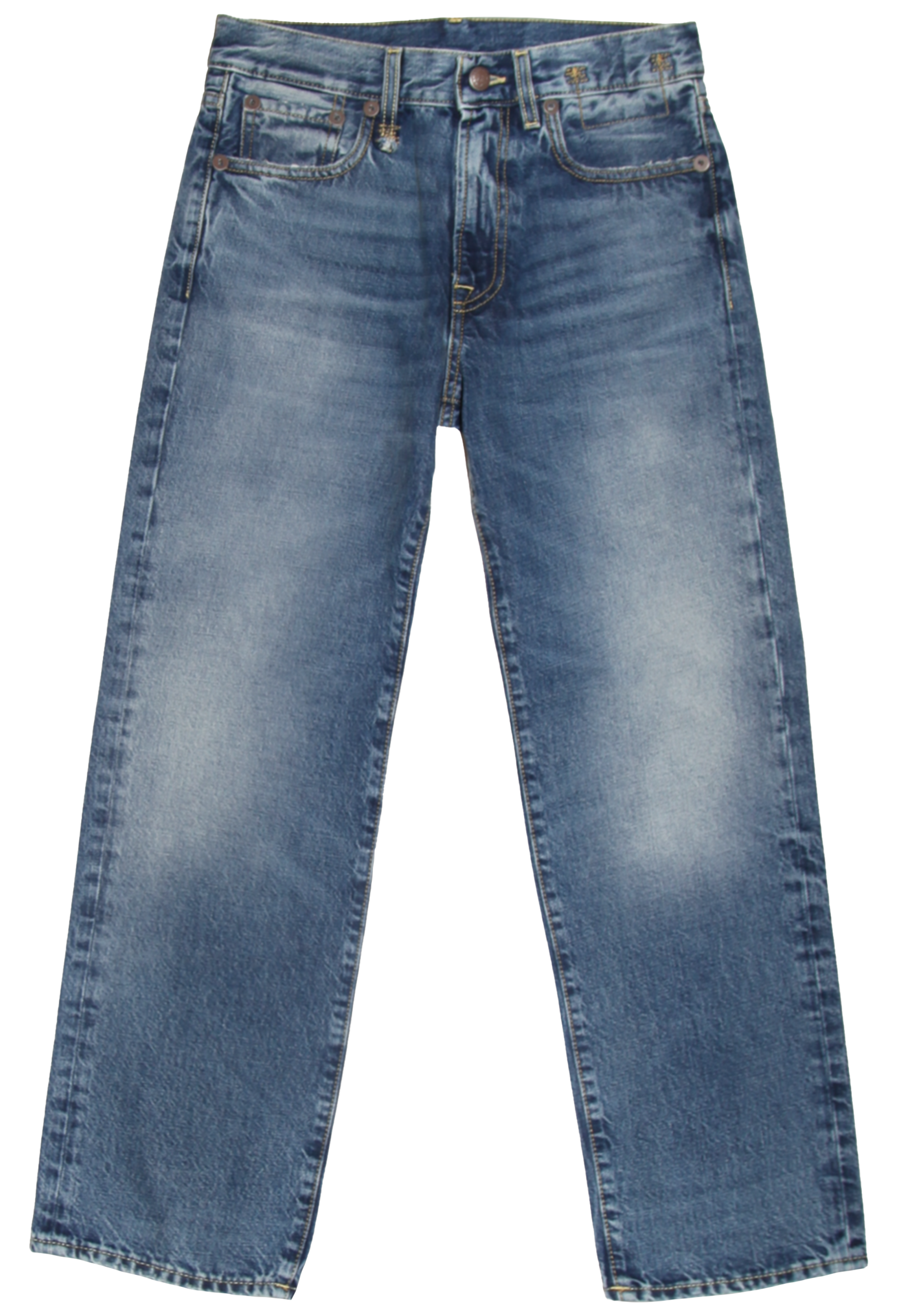 Pair of blue jeans on a white background