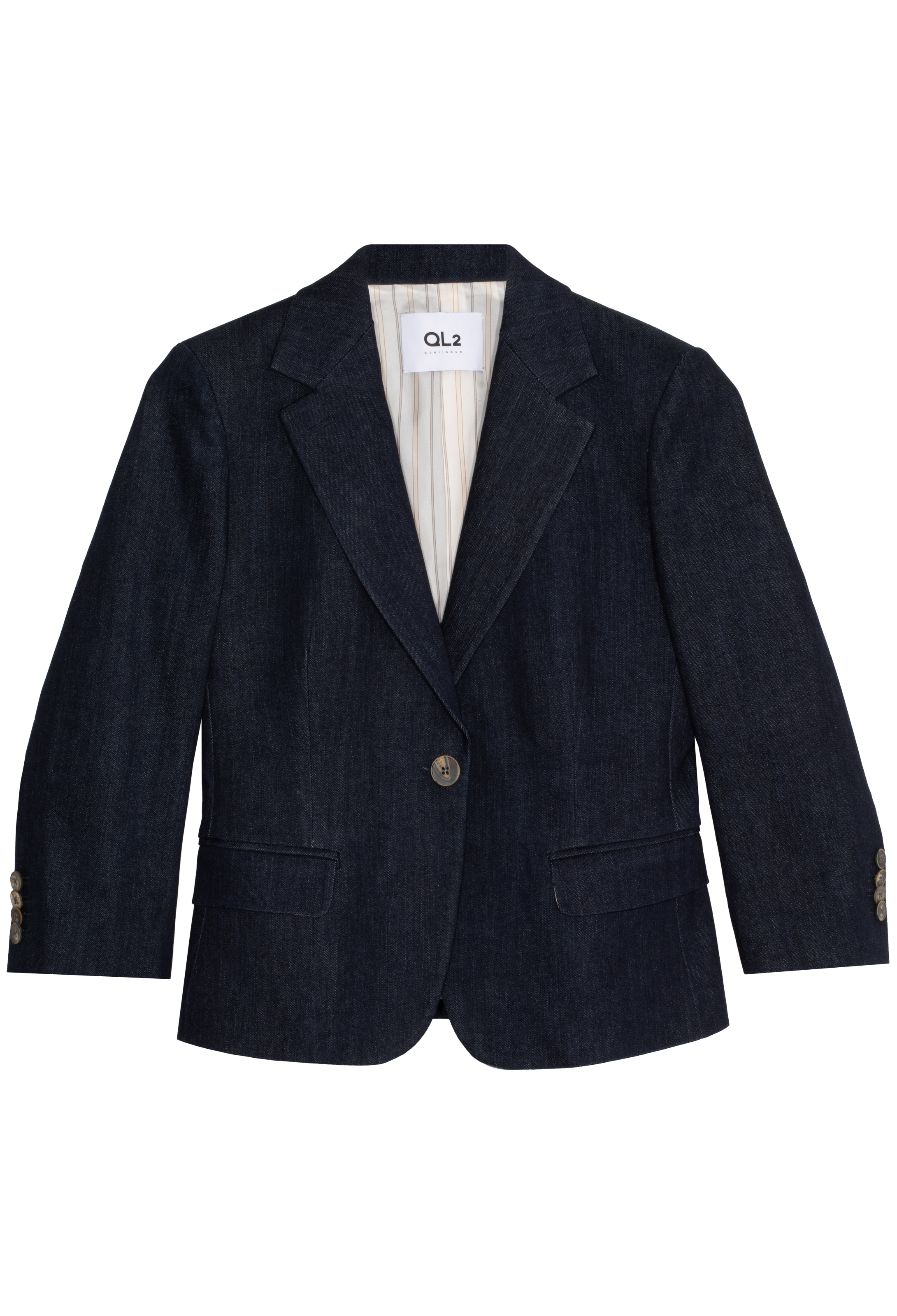 Navy blazer on a white background