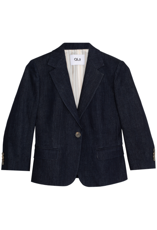 Navy blazer on a white background