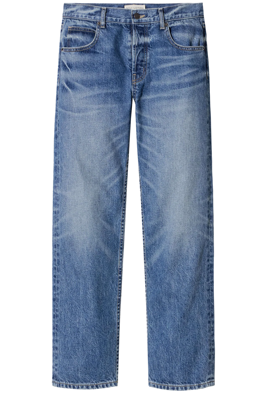 Pair of blue jeans on a white background