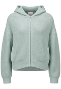 Light green knitted hoodie on a white background