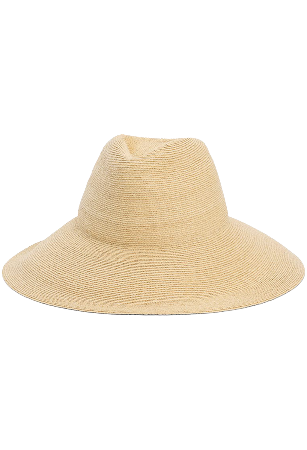 Beige straw hat on a white background