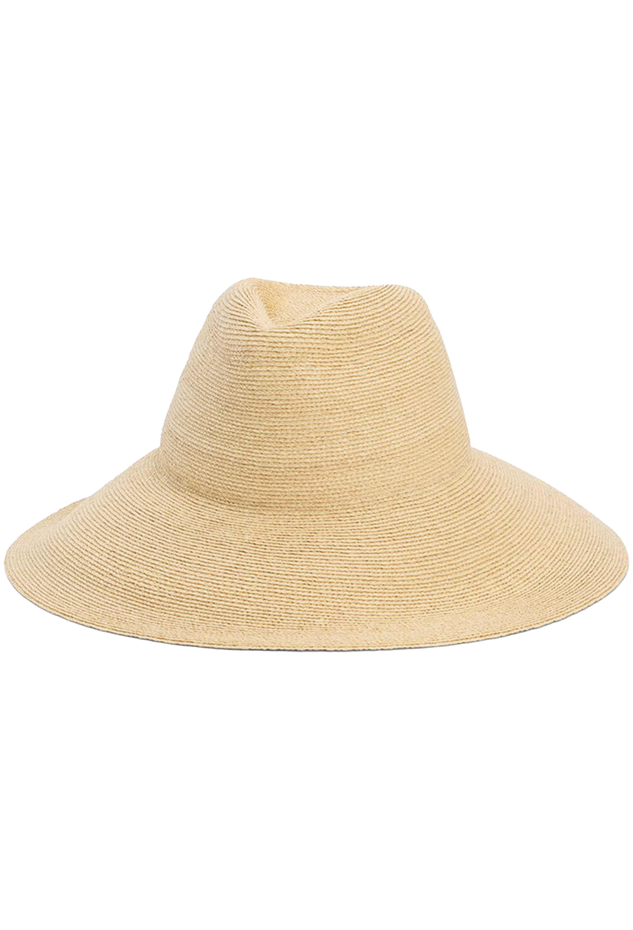 Beige straw hat on a white background