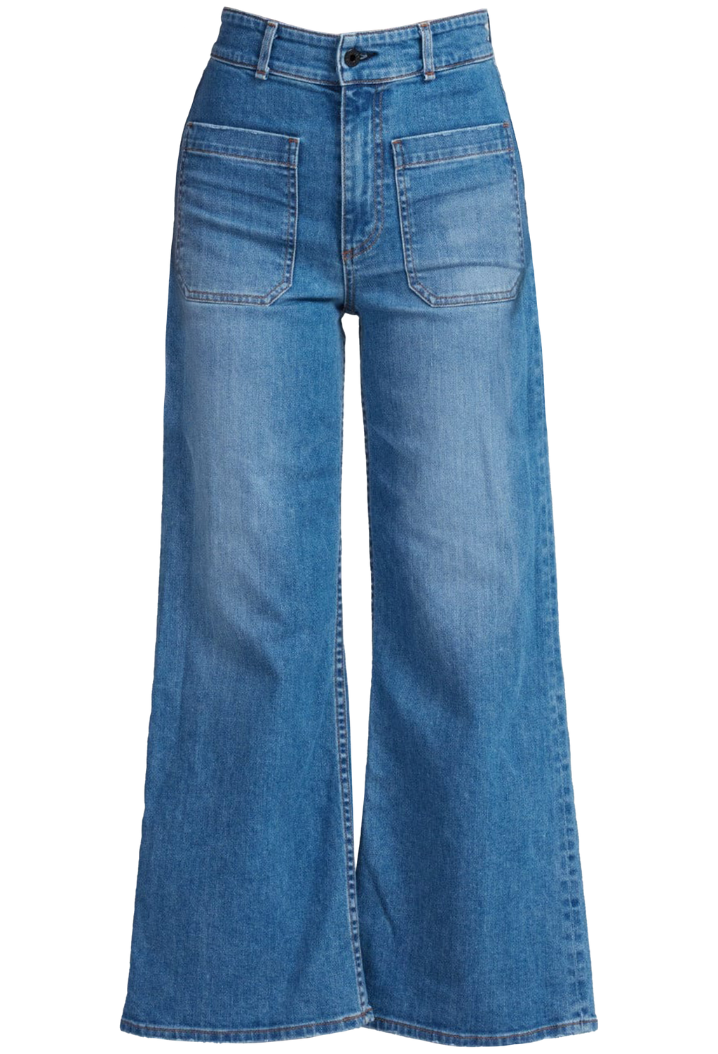 Blue jeans on a white background