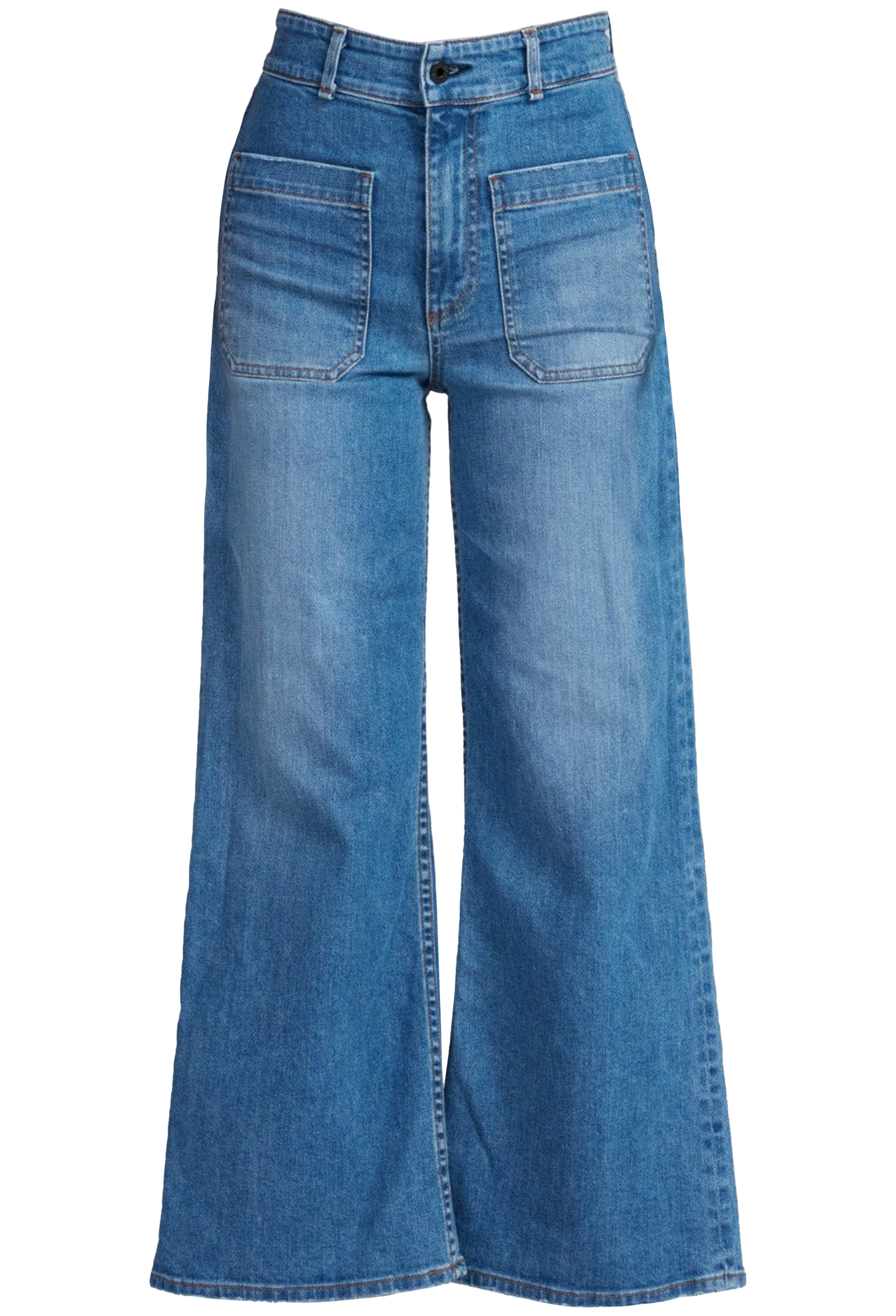 Blue jeans on a white background