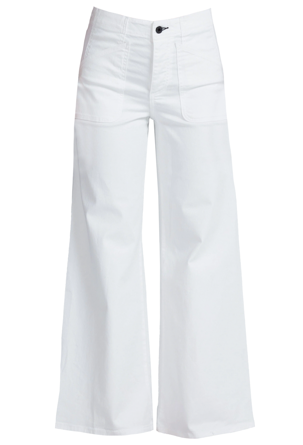 White wide-leg pants on a white background