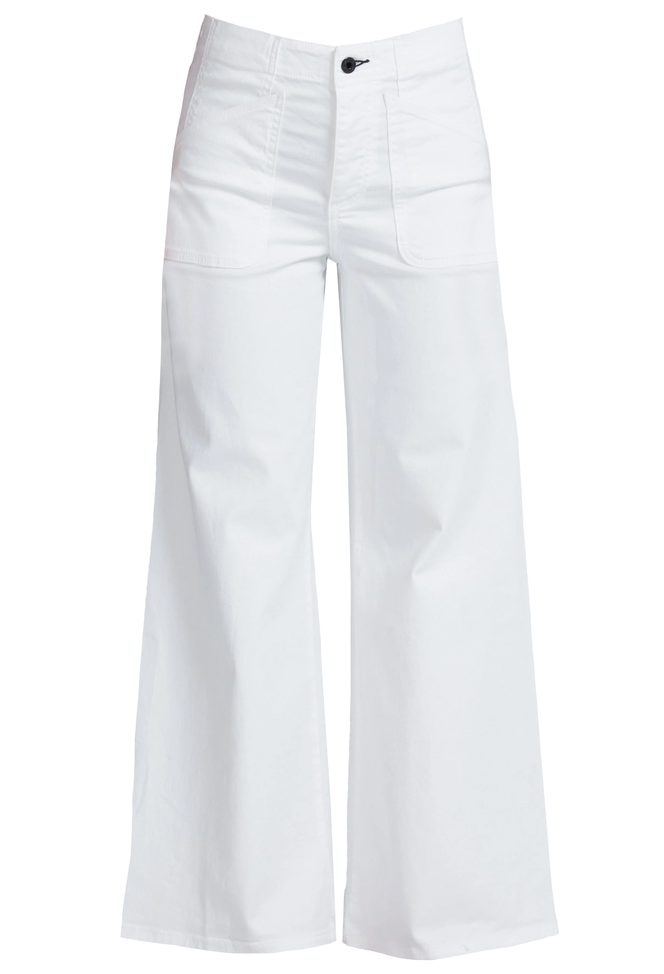 White wide-leg pants on a white background