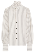Striped shirt with a high collar on a white background
