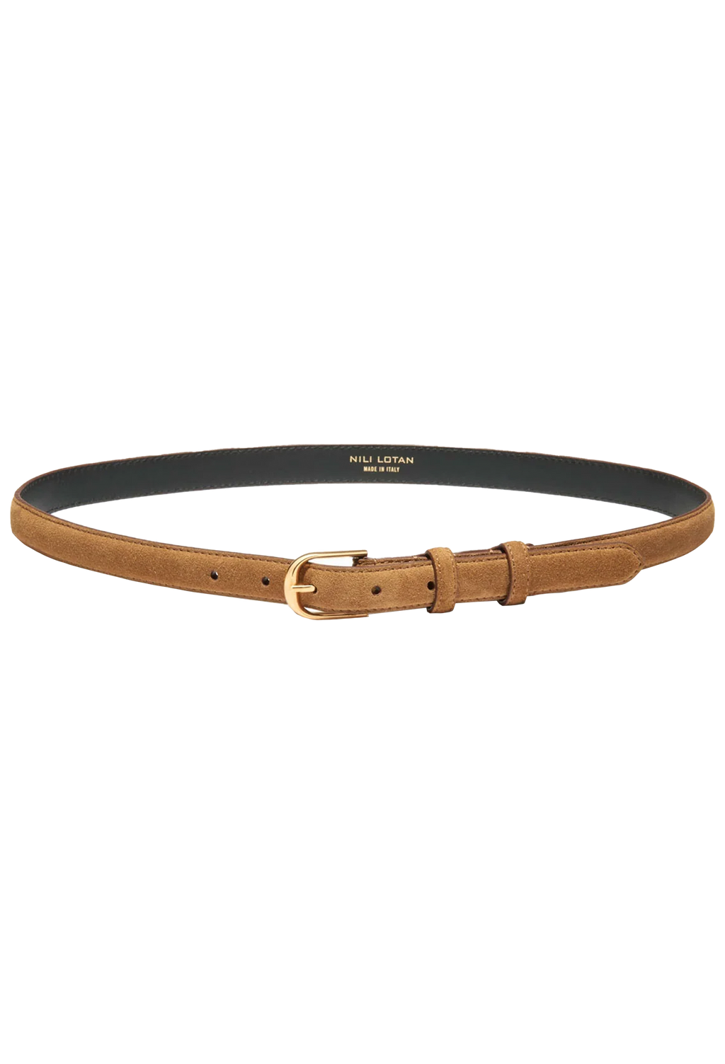 brown suede belt on a white background