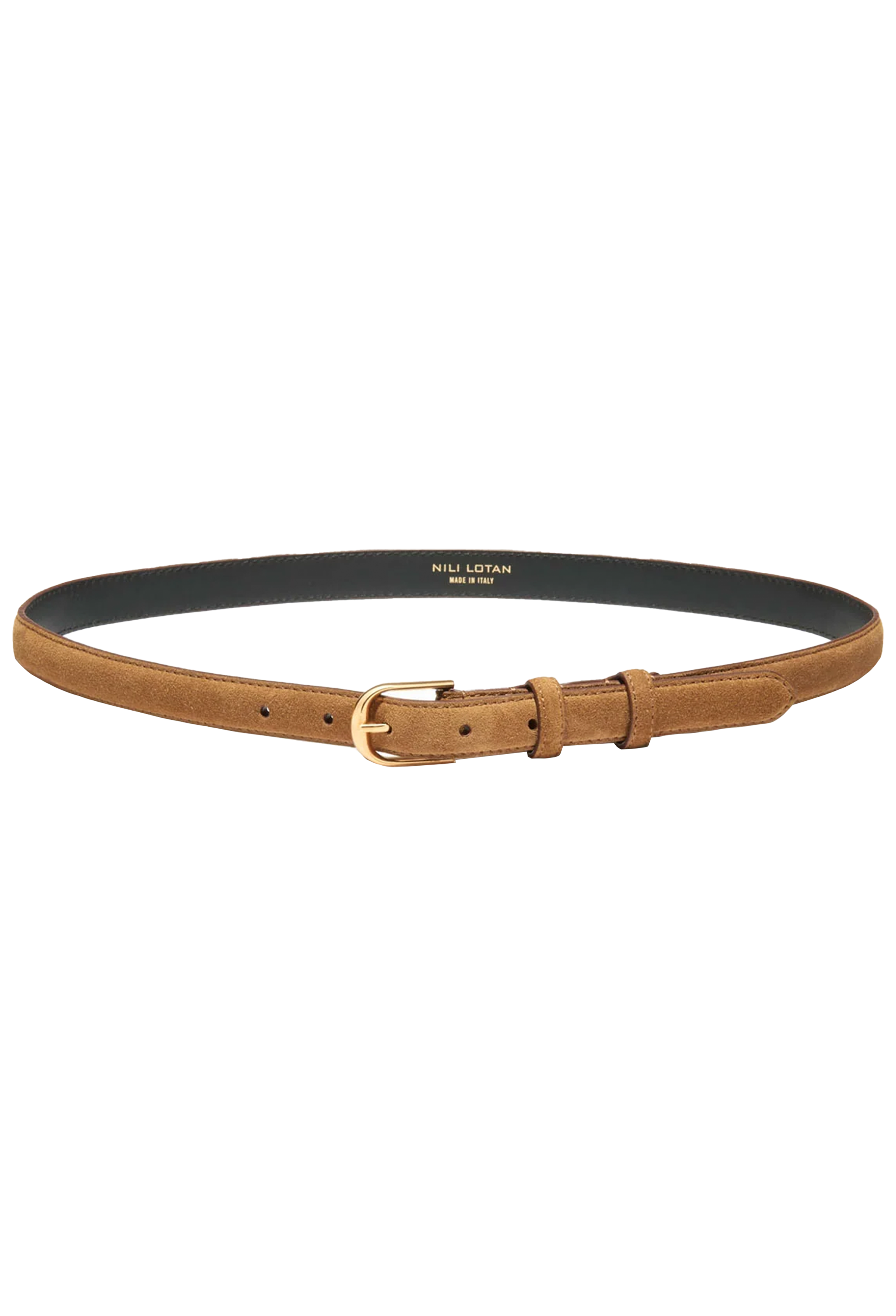 brown suede belt on a white background