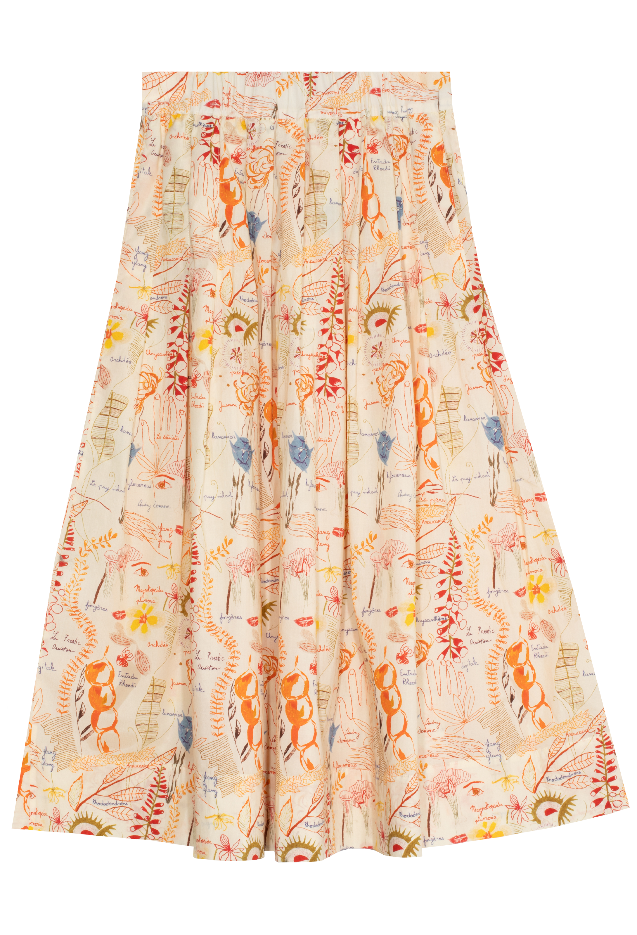 Floral patterned skirt on a white background