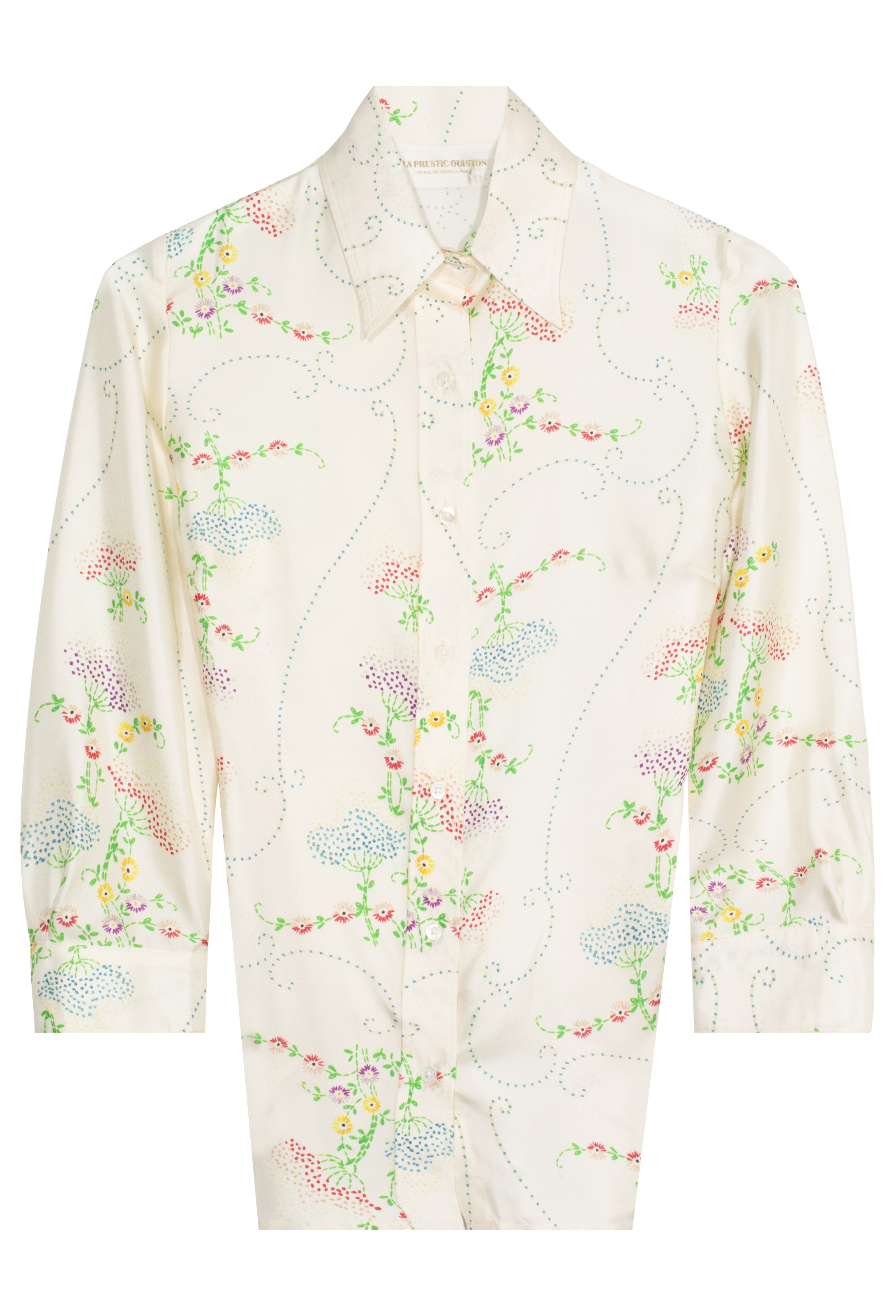 Floral patterned shirt on a white background
