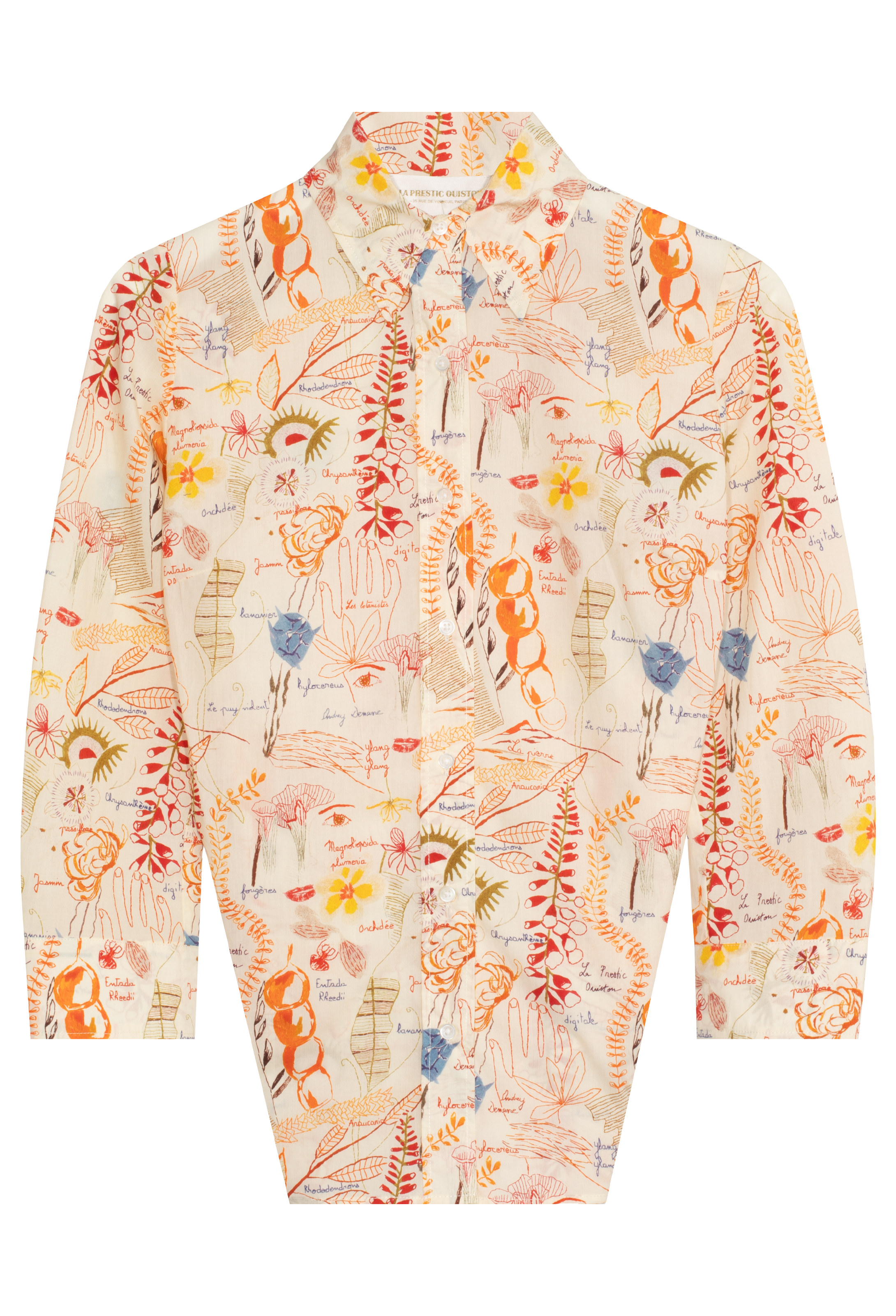 Floral patterned shirt on a white background