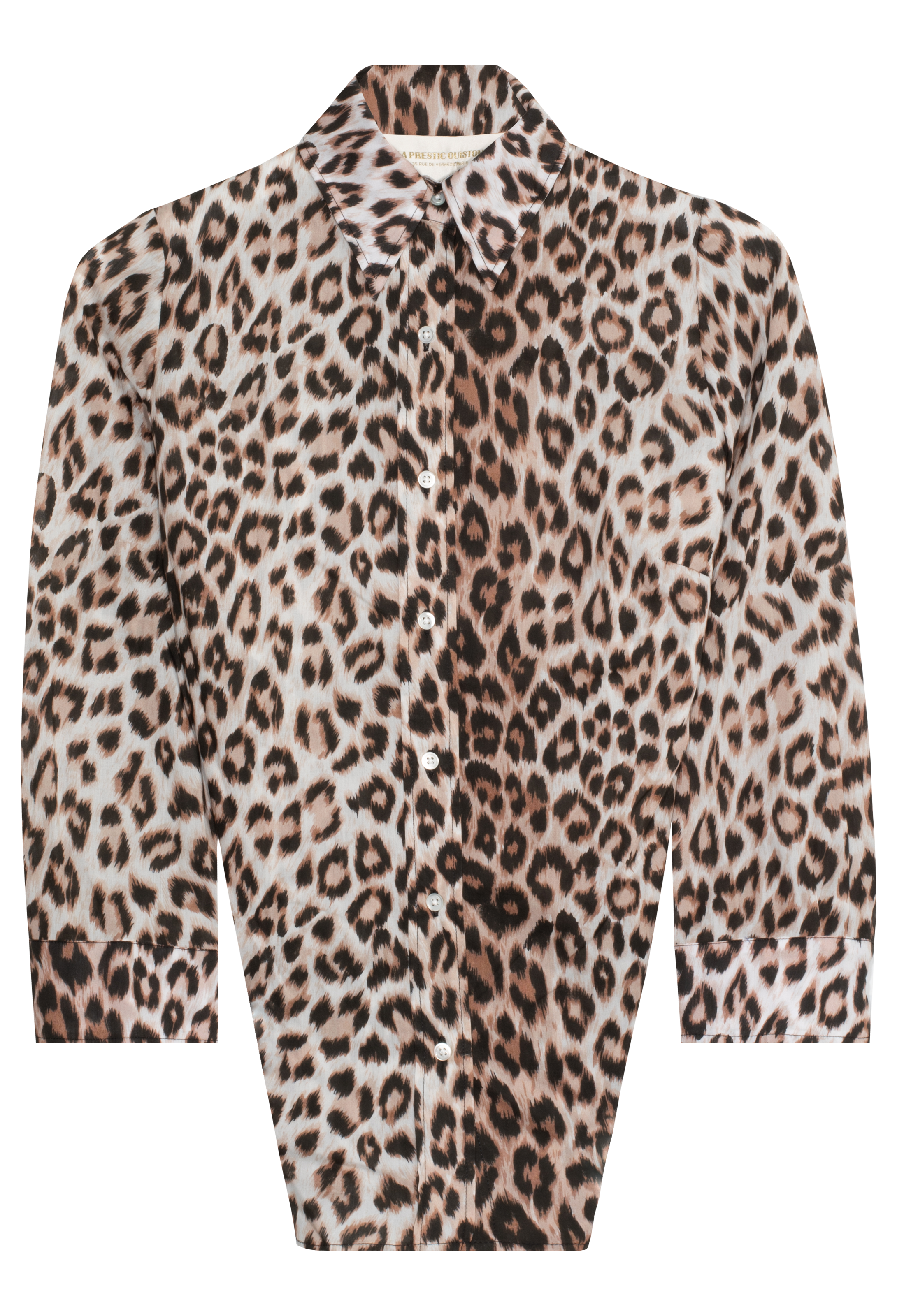 Leopard print shirt on a white background