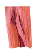 Colorful scarf with pink and orange hues on a white background