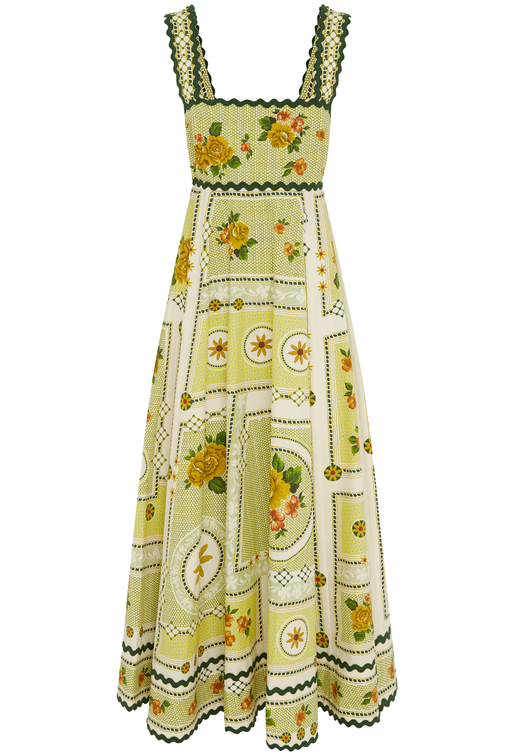 Floral patterned dress on a white background