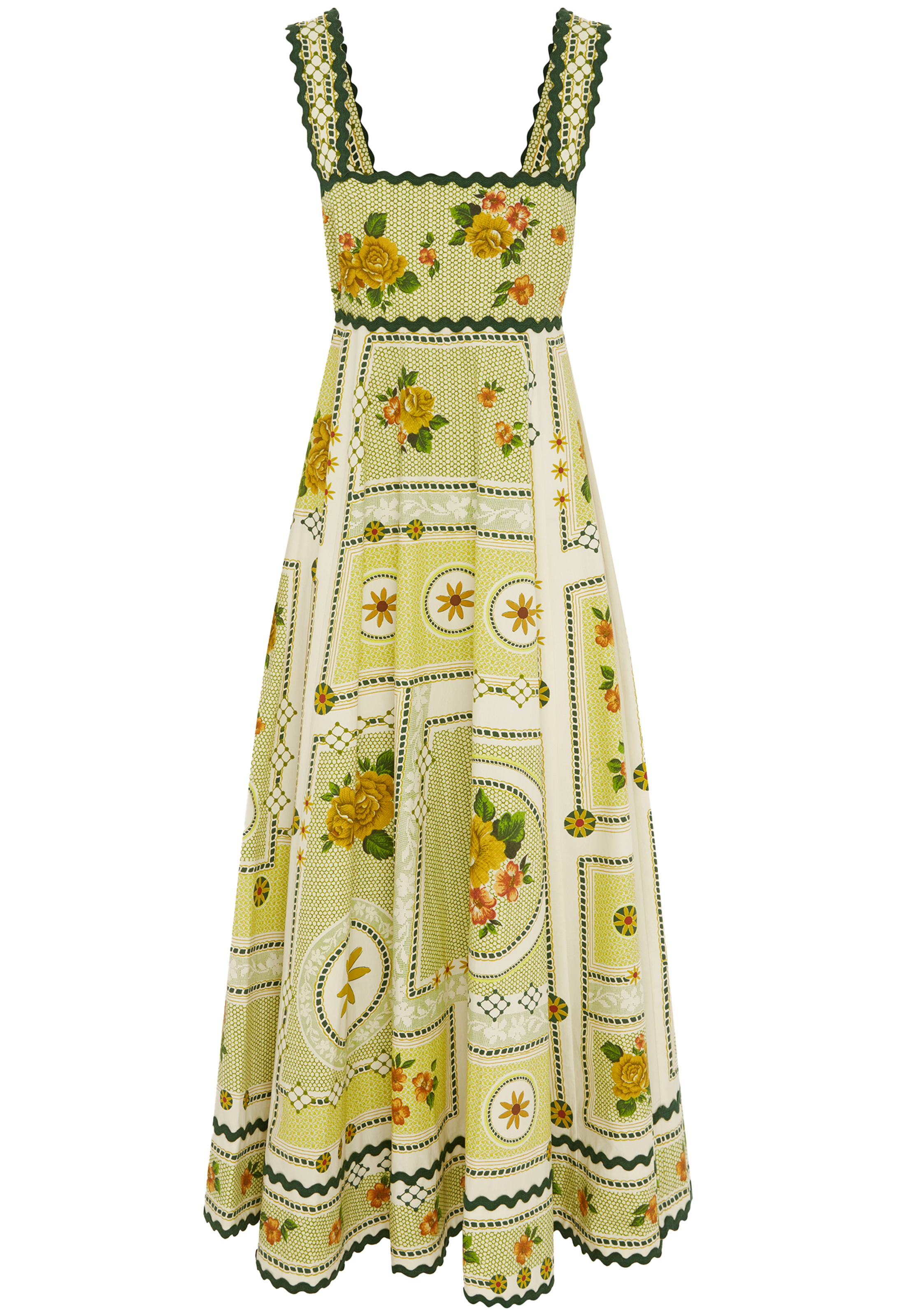 Floral patterned dress on a white background