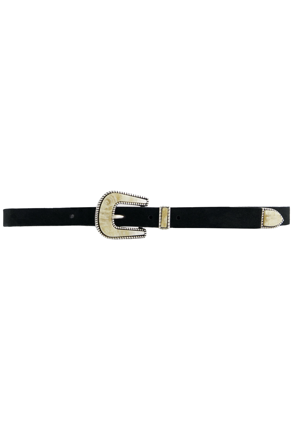 Black belt with a buckle on a white background