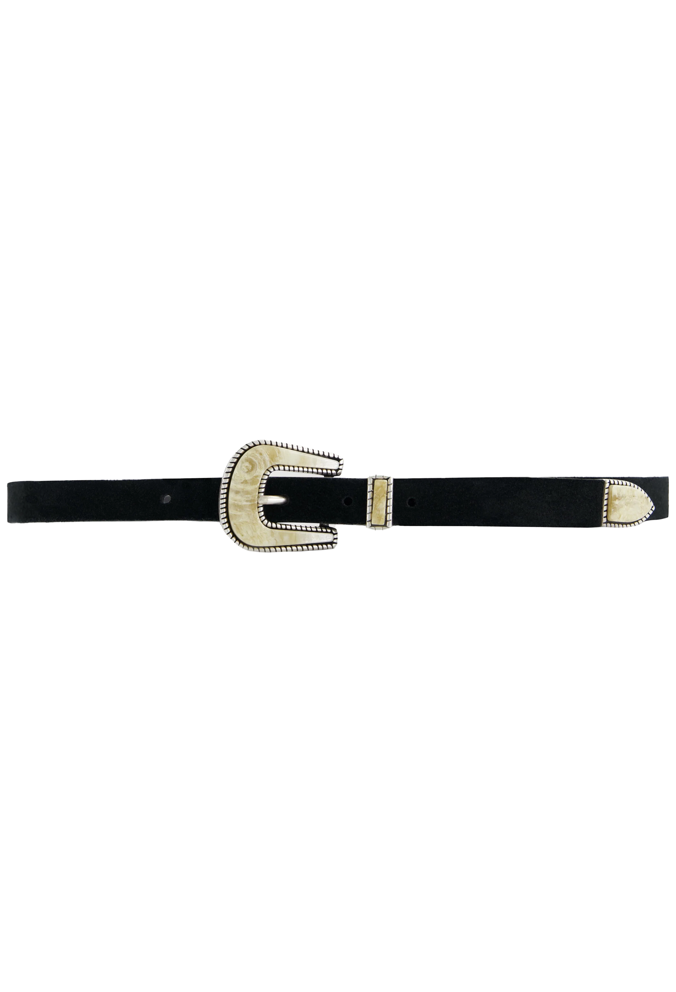 Black belt with a buckle on a white background