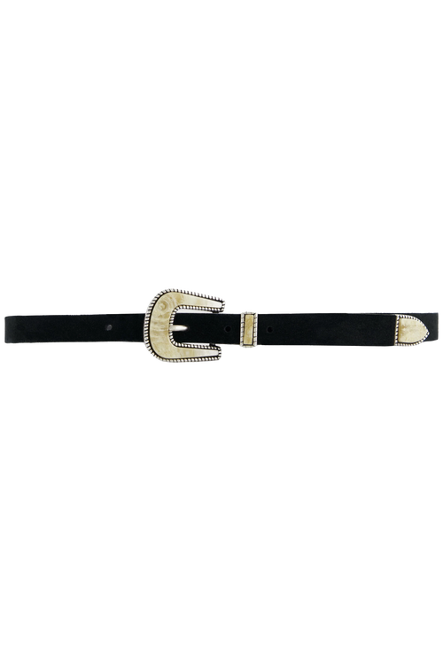 Black belt with a buckle on a white background