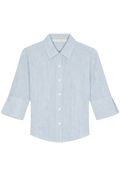 Light blue striped shirt on a white background