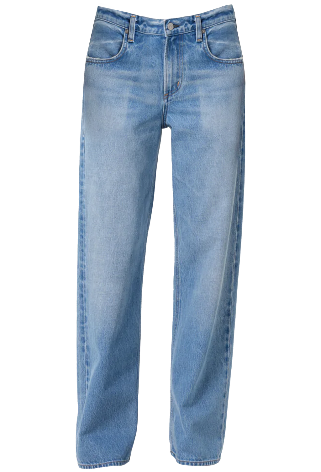 Light blue jeans on a white background