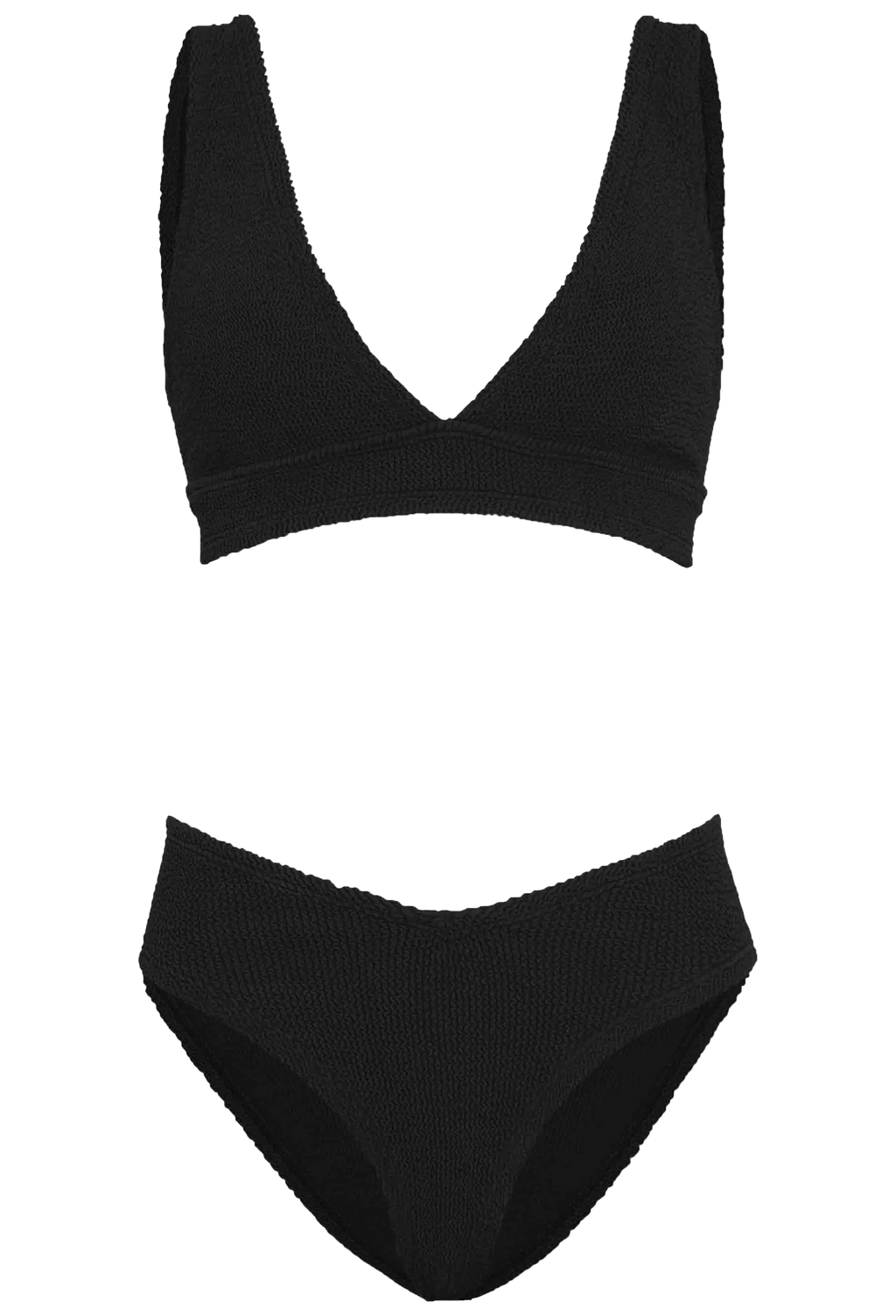 Black bikini set on a white background