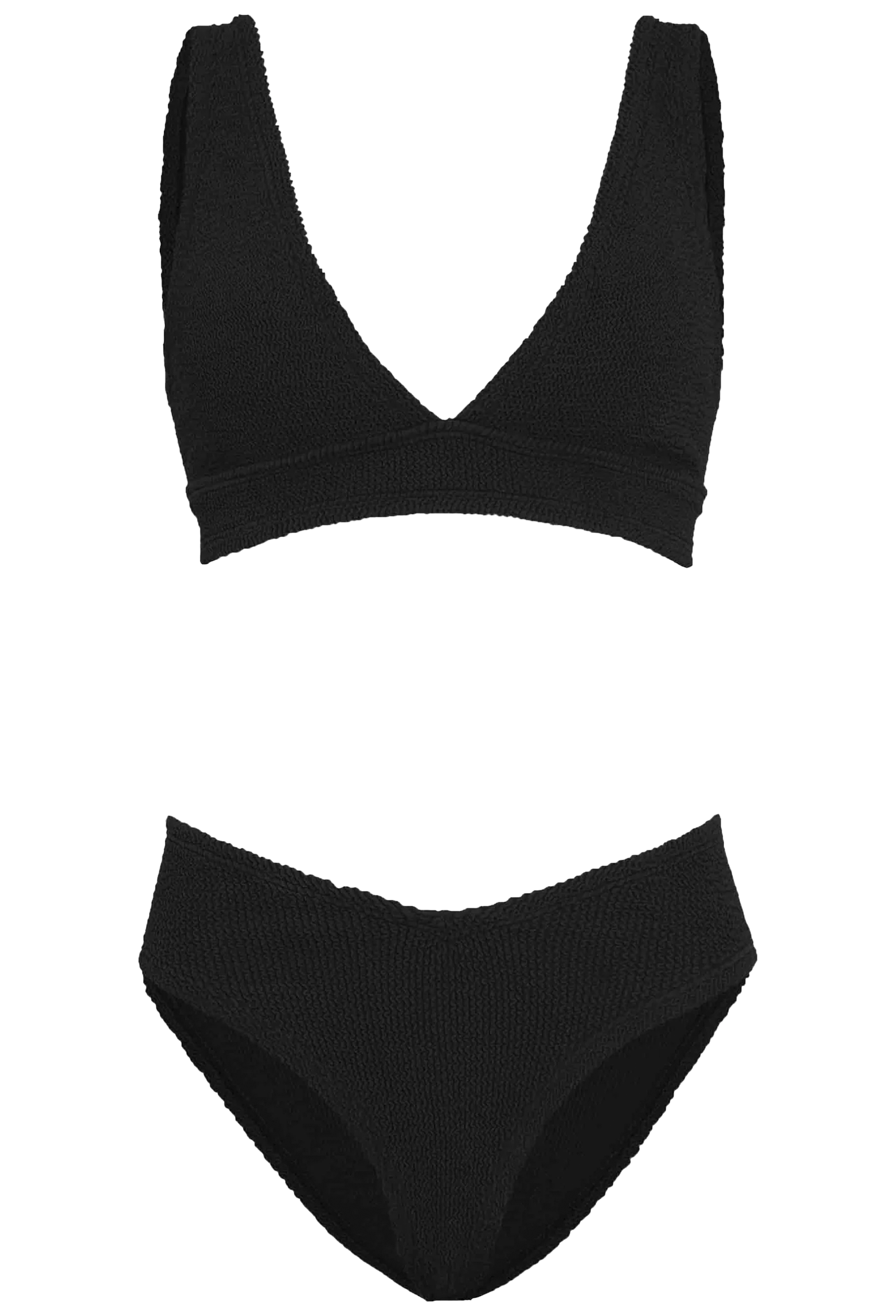 Black bikini set on a white background